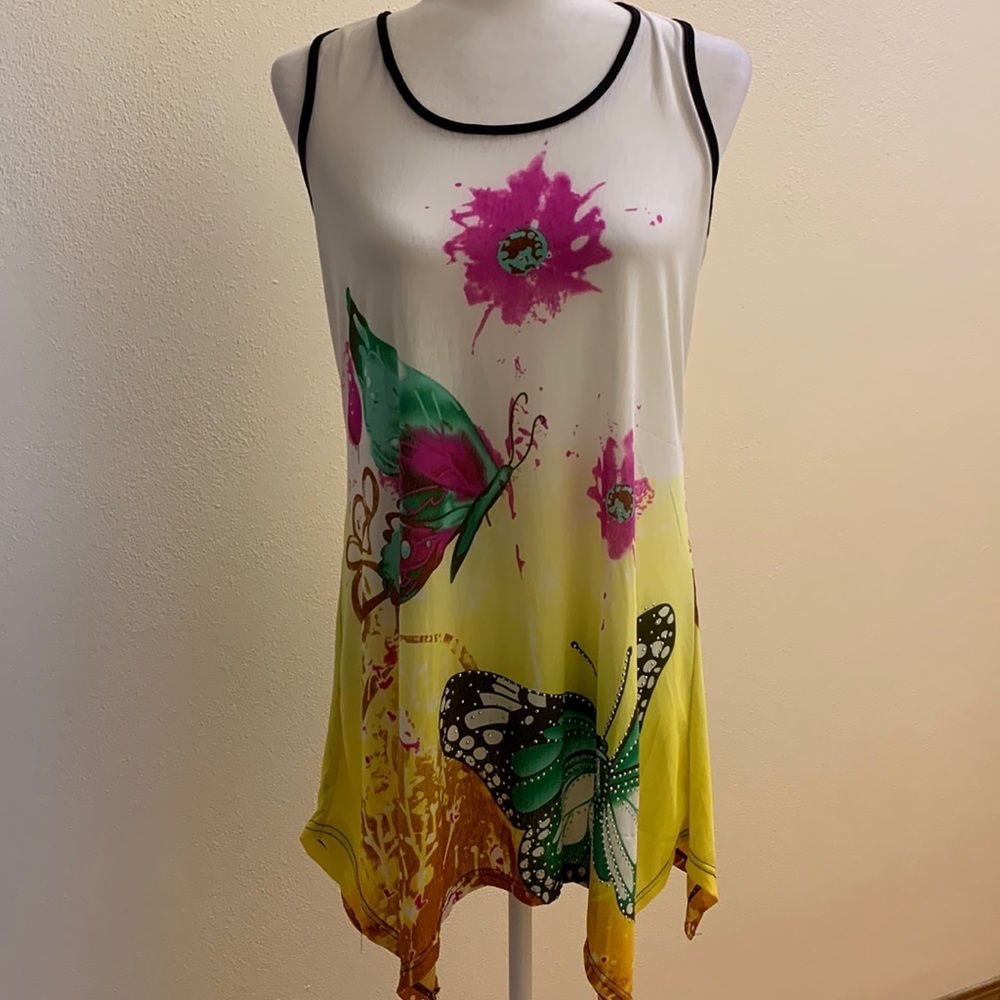bobbie brooks colorful sleeveless tunic top size XL